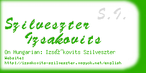 szilveszter izsakovits business card